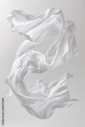 A white cloth floating in the air