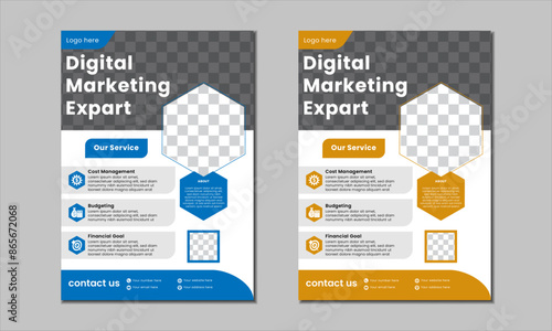 Premium creative modern business flyer design template with multiple color variation