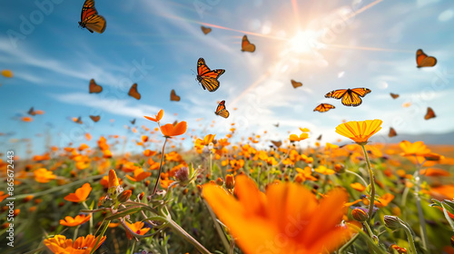 Wallpaper Mural Breathtaking display of wildflower bloom California Superbloom Trail USA during spring season vibrant color carpeting landscape far eye can see captured  Torontodigital.ca