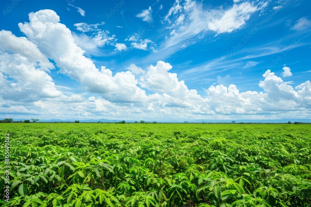Cassava fields under a blue sky Cassava fields under a blue sky
