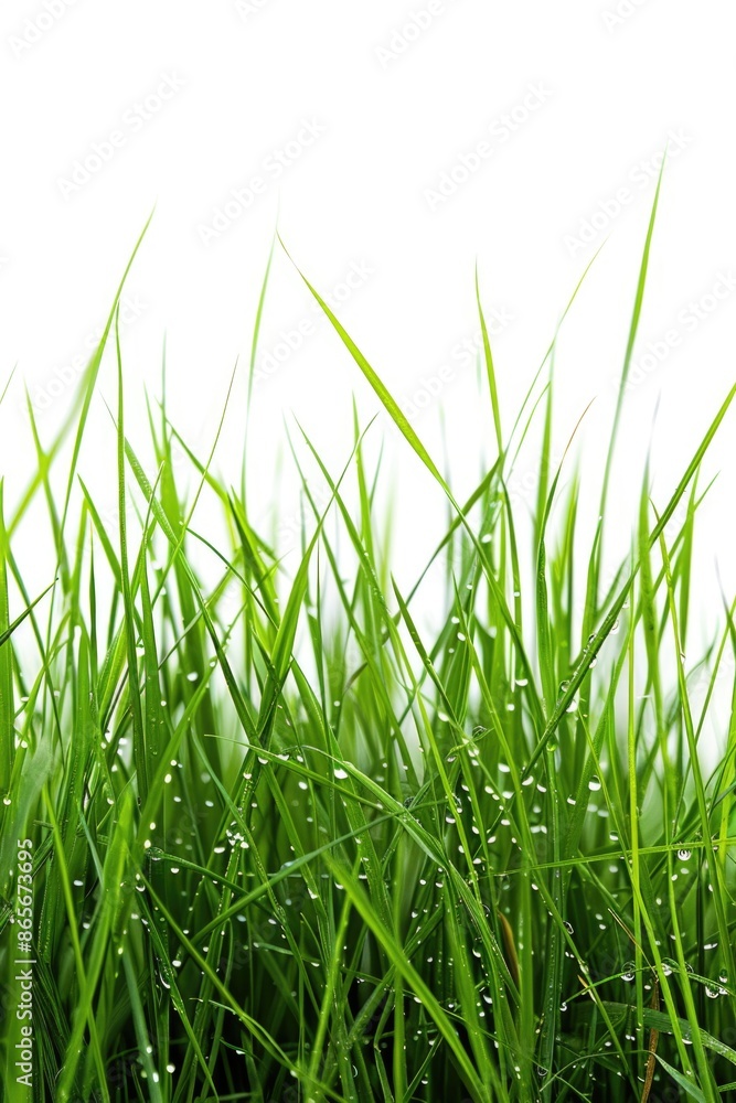 A close-up view of grass with water droplets on its surface A close-up view of grass with water droplets on its surface
