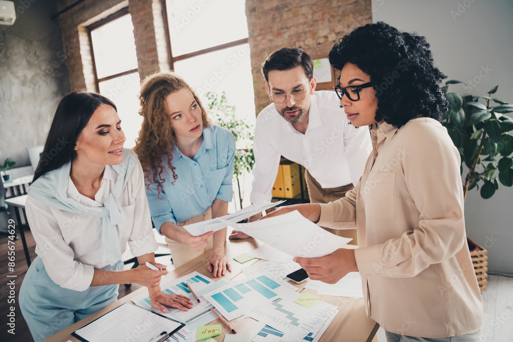 Photo of create business idea teamwork young people working together employees modern industrial open space style interior workplace Photo of create business idea teamwork young people working together employees modern industrial open space style interior workplace