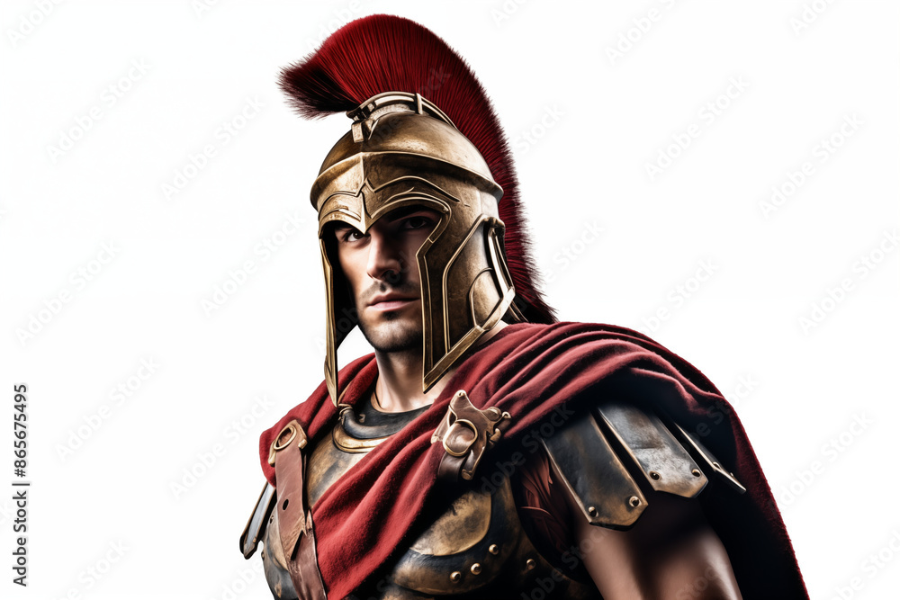 Spartan warrior on a white background. Spartan War. Topics related to ancient Greece and the Spartans. Fights in ancient Greece. Historical reconstitution. Eternal ancient Greece. Spartan warrior on a white background. Spartan War. Topics related to ancient Greece and the Spartans. Fights in ancient Greece. Historical reconstitution. Eternal ancient Greece.