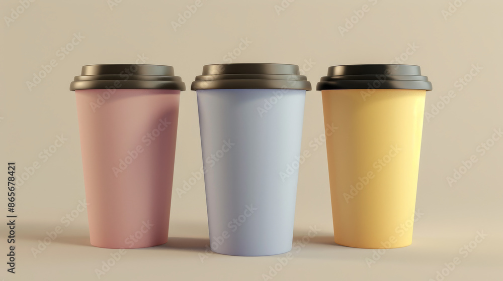 Paper Coffee Cups in 3D, perfect for your next design project. Paper Coffee Cups in 3D, perfect for your next design project.
