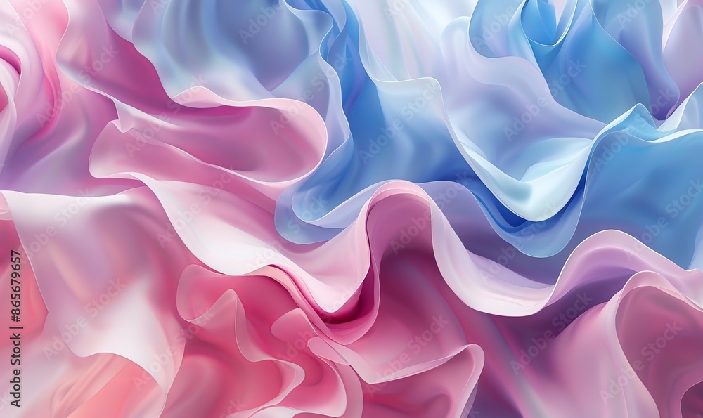 Obraz premium Abstract with Organic, Undulating Forms. Trendy Pink and Blue Background.