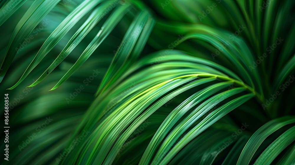 Green tropical plant close-up Green tropical plant close-up