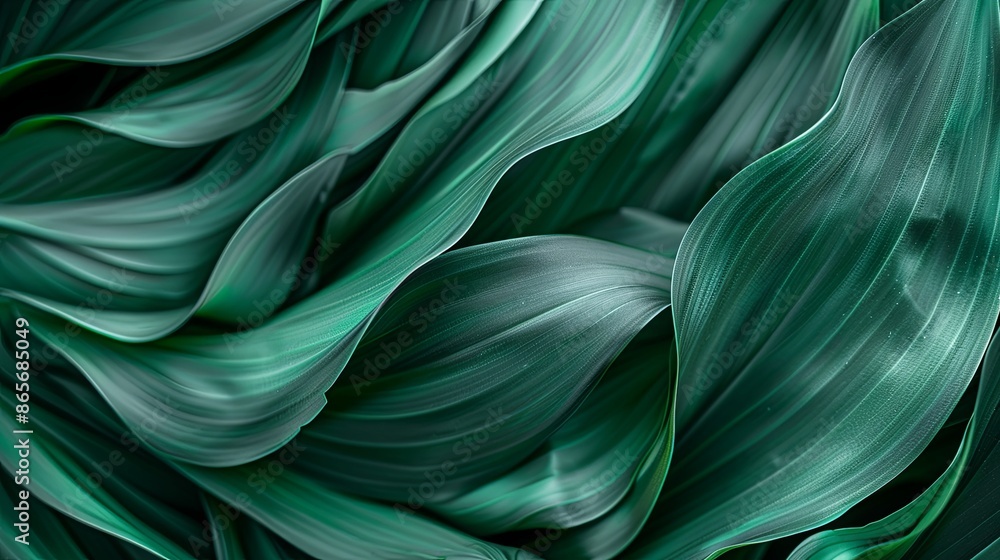 Green tropical plant close-up Green tropical plant close-up