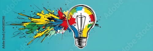 Creative Explosion - Artistic Light Bulb Concept