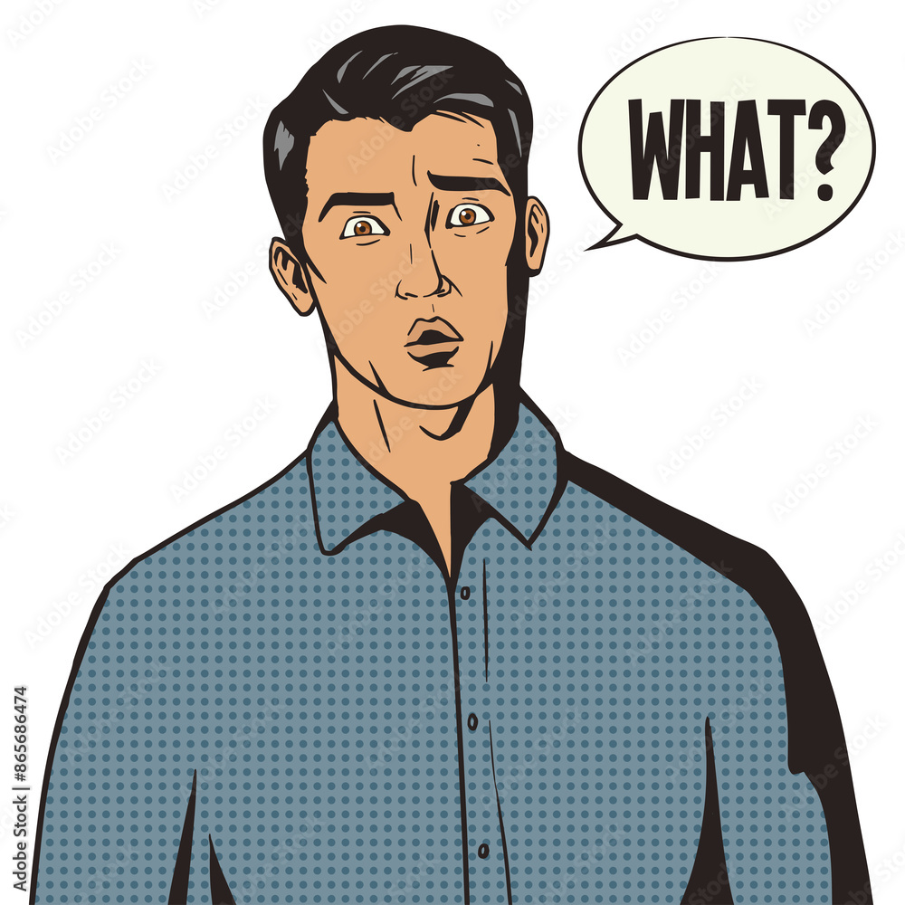Surprised man pop art retro style PNG illustration. Comic book style imitation Surprised man pop art retro style PNG illustration. Comic book style imitation