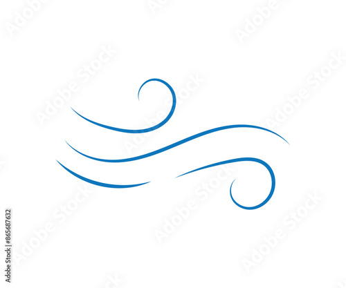 Wind cute hand drawn doodle minimalist vector illustration, simple symbol to describe weather, environment, air movement line art object, weather forecast icon