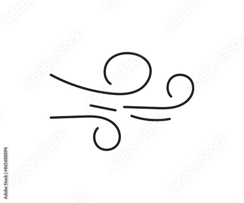 Blowing wind line icon. Windy weather symbol illustration. Windy blow outline collection.