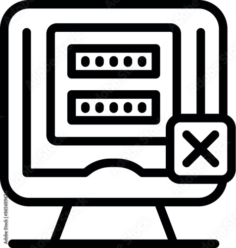 Computer screen showing a login form with a wrong password attempt