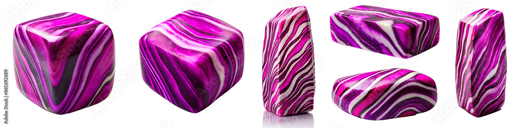 Obraz premium Pink zebra stone on transparent background PNG file