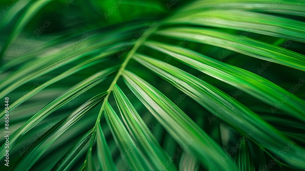 Green tropical plant close-up Green tropical plant close-up
