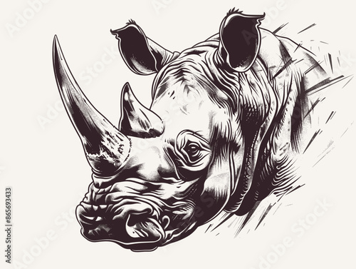 A rhino with a horn on its head