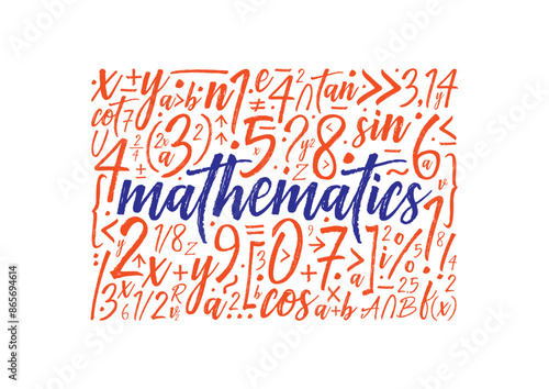 handwritten math and math symbols. math background. math symbols background