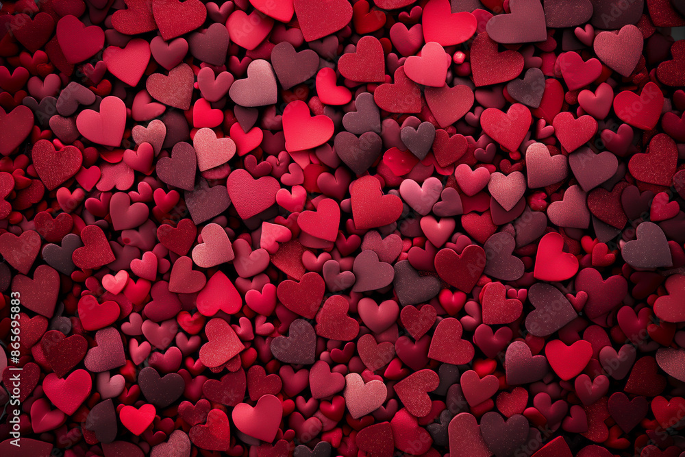 valentines day romantic paper hearts and clouds banner. Generative AI valentines day romantic paper hearts and clouds banner. Generative AI