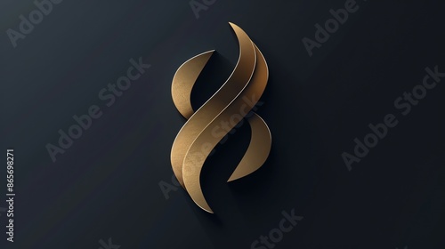 A gold stylized "S" shape on a black background.