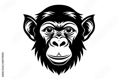 chimpanzee head silhouette vector illustration