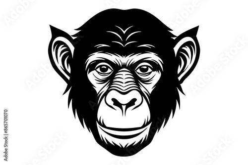 chimpanzee head silhouette vector illustration