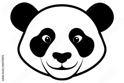 panda head line art silhouette vector illustration