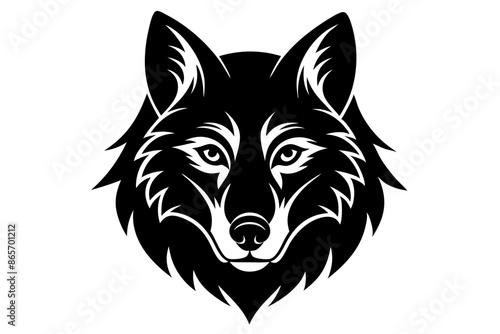 wolf head silhouette vector illustration