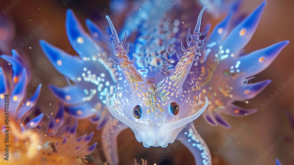 Amidst icy depth of North Pacific intricate beauty of blue dragon sea