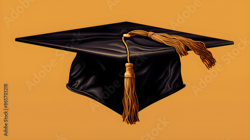 Illustration of a Black Academic Cap Representing Knowledge and Accomplishment