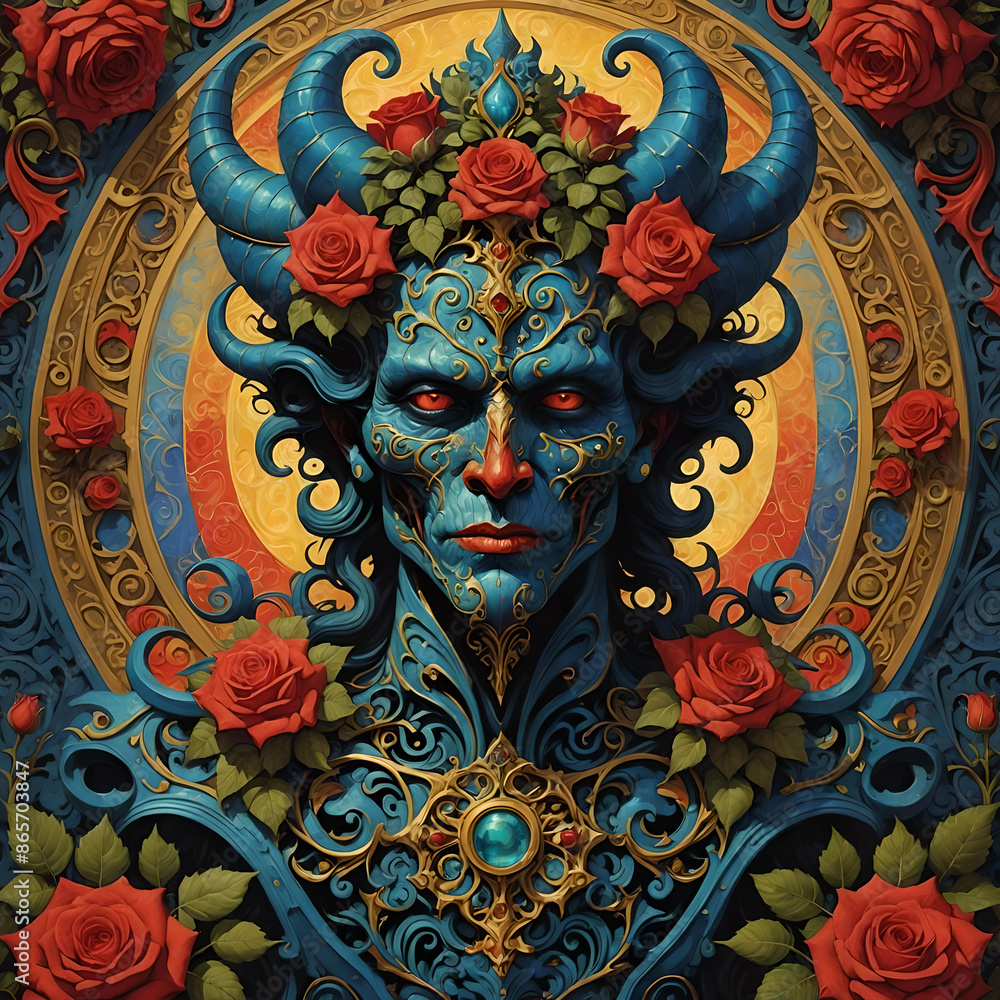 Fototapeta premium Beautiful Blue Demon