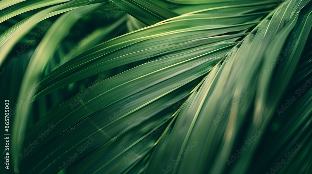 Green tropical plant close-up Green tropical plant close-up