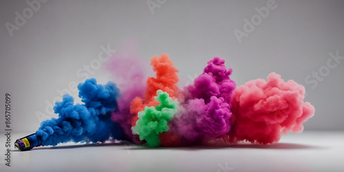 Farbenexplosion aus einer Hülse: Eine lebendige Symphonie aus Blau, Grün, Orange, Pink und Lila