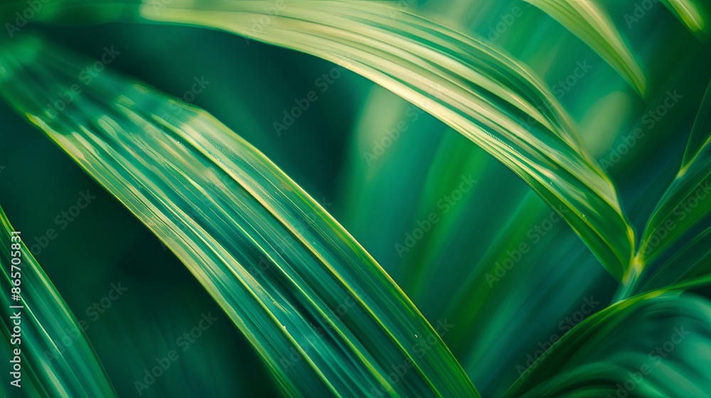 Green tropical plant close-up Green tropical plant close-up