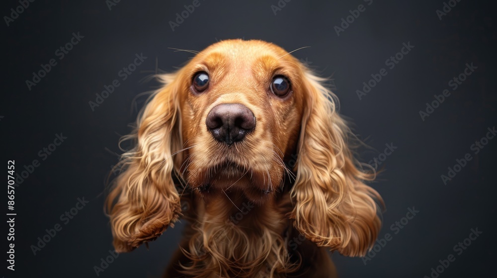 Male English Cocker Spaniel one year old viewed from the front Male English Cocker Spaniel one year old viewed from the front