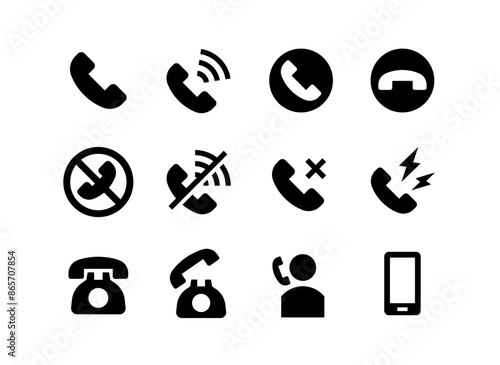 電話・通話のベクターアイコンセット