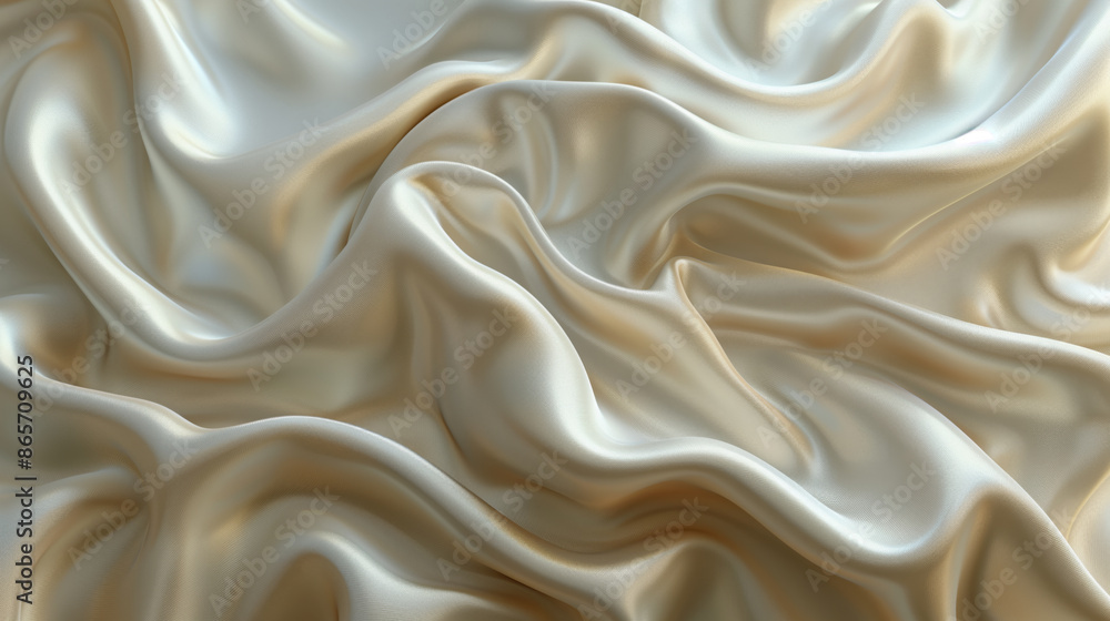 Fototapeta premium Beautiful silk fabric texture background white silk fabric 3d effect,generated AI