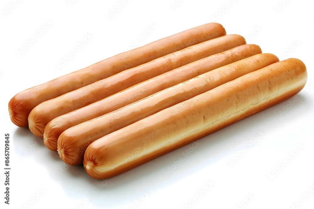 Vienna sausages isolated on white background, photo-realistic, commercial imagery Vienna sausages isolated on white background, photo-realistic, commercial imagery