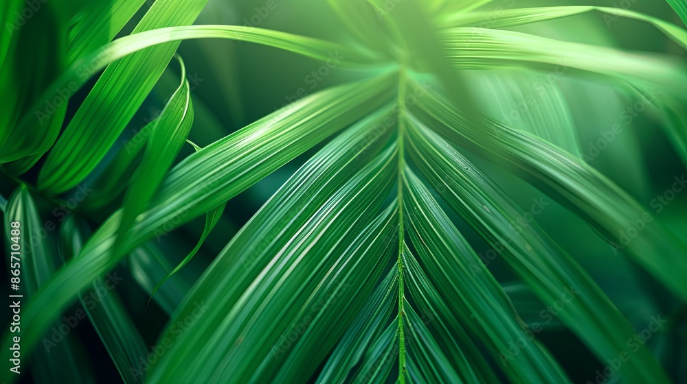 Green tropical plant close-up Green tropical plant close-up