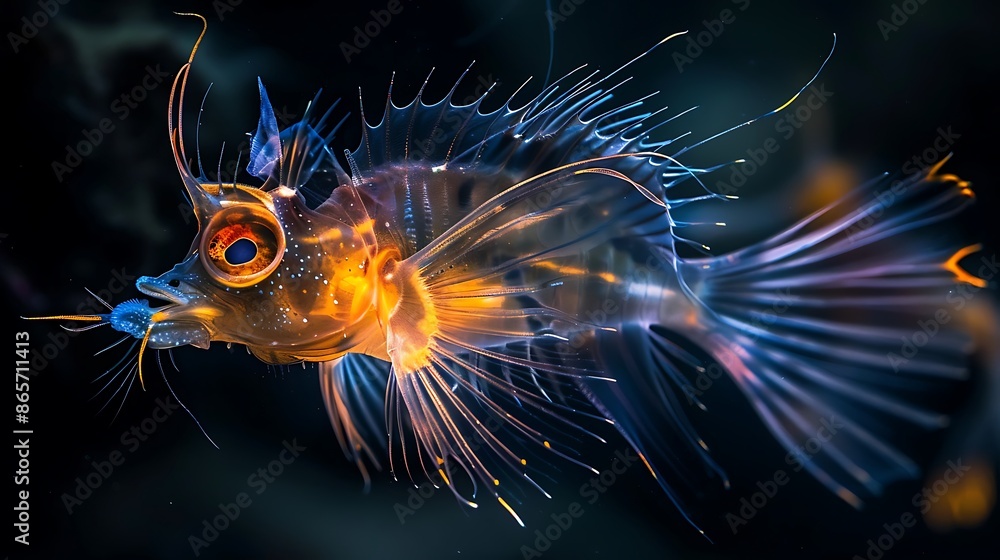 Deep within freezing water of Arctic Circle mysterious beauty of