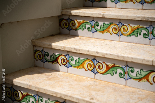 stairs with decoraited tiles