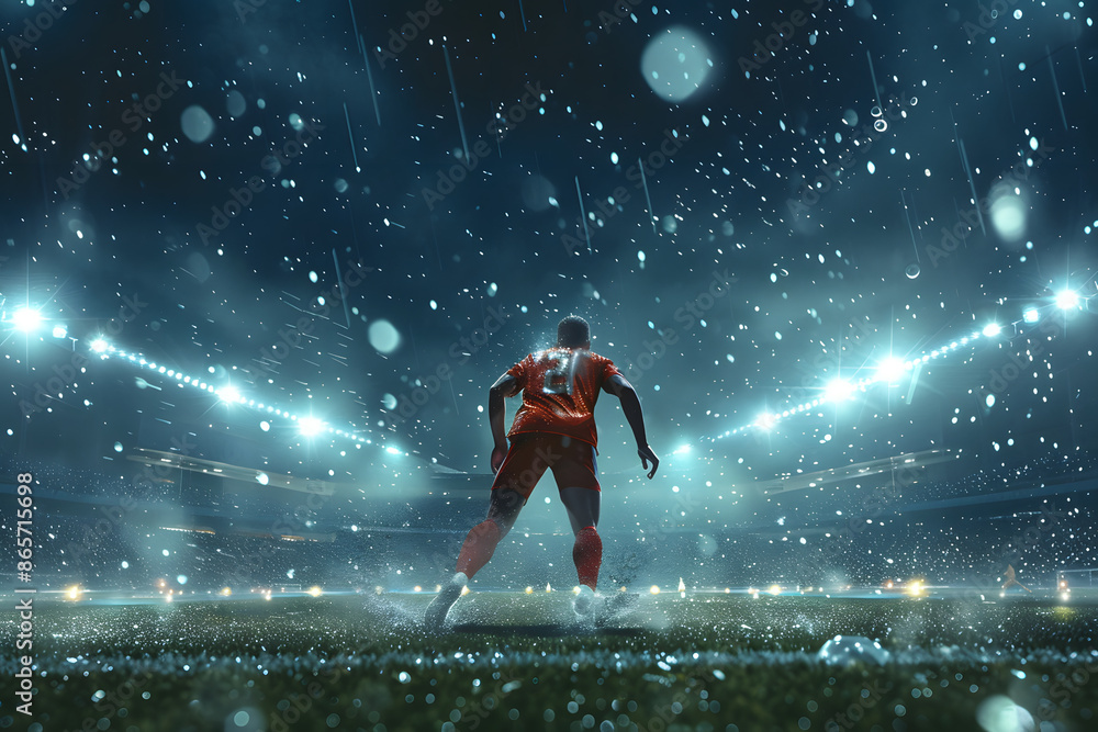 Soccer Player in Action at a Stadium Soccer Player in Action at a Stadium