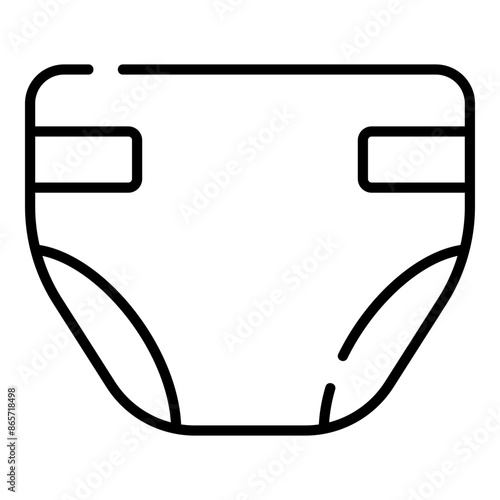 Baby diaper black line icon