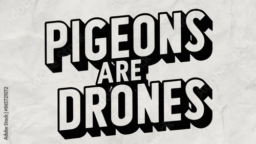 Pigeons Are Drones , Bold Typographic Design , Satirical Statement