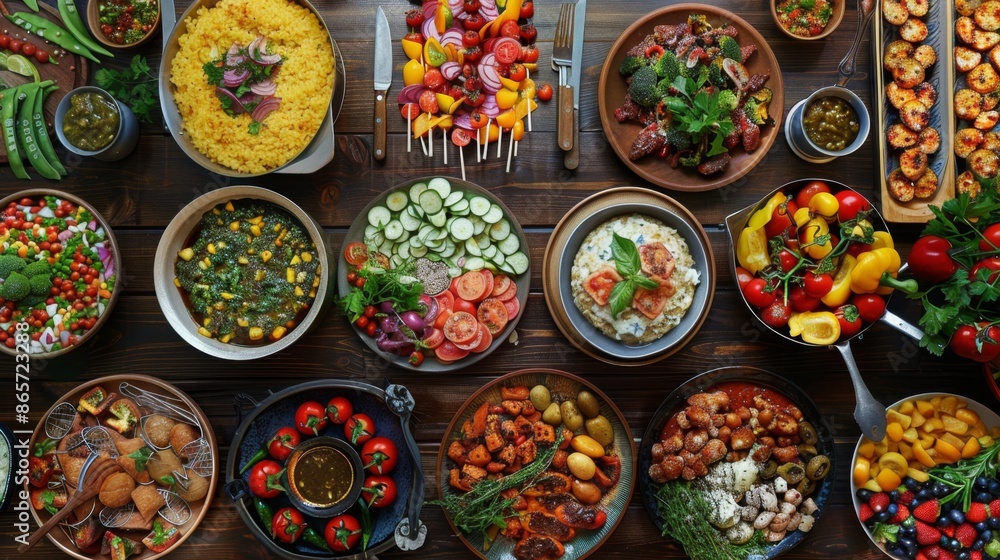 Colorful Vegetarian Feast - Generative AI Colorful Vegetarian Feast - Generative AI