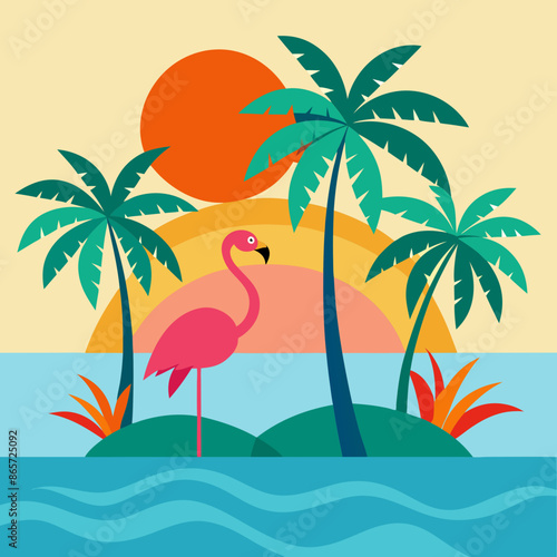 tropical island with palm trees © Radha Rani