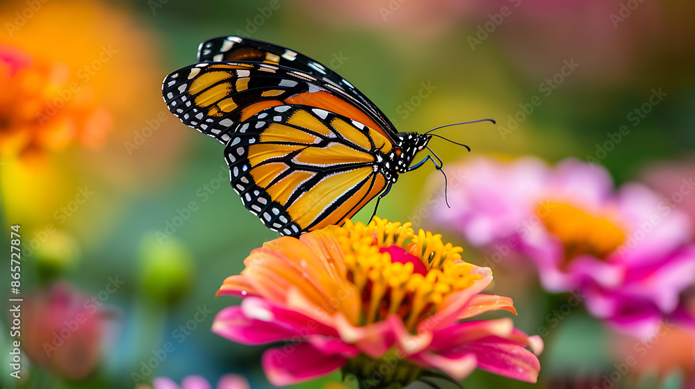 monarch butterfly resting a vibrant flower showcasing the beauty of nature and wildlife 