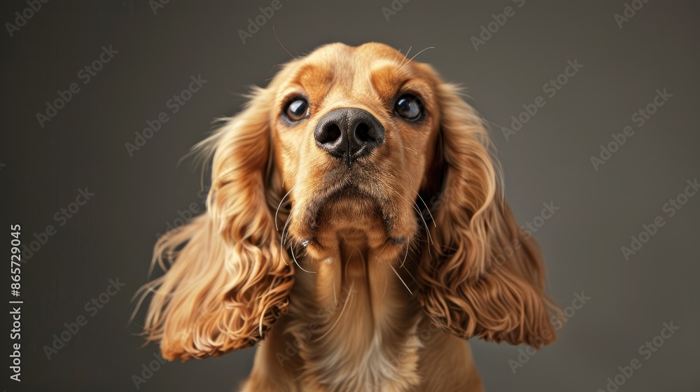 Male English Cocker Spaniel one year old viewed from the front Male English Cocker Spaniel one year old viewed from the front