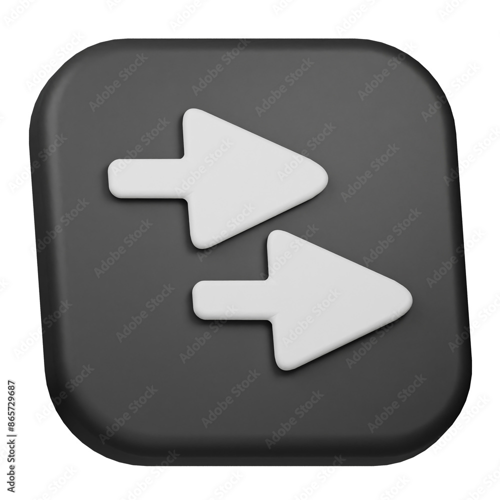 select rightward 3d icon isolated on the transparent background select rightward 3d icon isolated on the transparent background