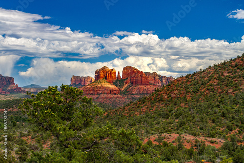 Cathedral Rock in Sedona in the red rock region of northern Arizona is a popular spot known for the vortices used for healing and meditation.