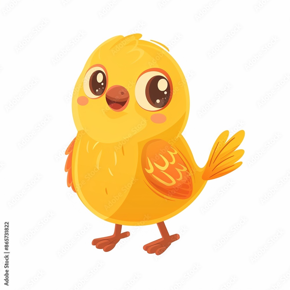 Cute baby chicken chick smiling and dancing isolated on white background, minimal vector style illustration, for greeting card, poster, banner, frame, children's book. Cute baby chicken chick smiling and dancing isolated on white background, minimal vector style illustration, for greeting card, poster, banner, frame, children's book.