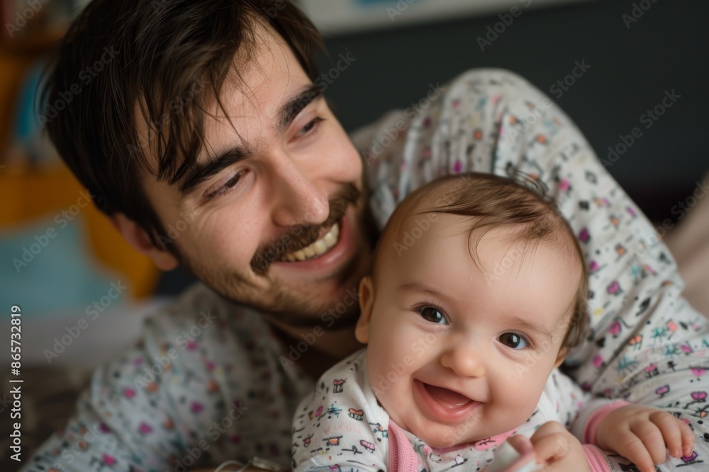 Father and infant having fun together Father and infant having fun together